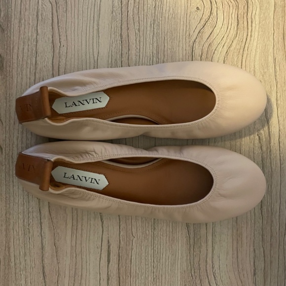 Lanvin leather ballerina flats 39 - dark beige - WORN ONCE 8 8.5 nude - Picture 11 of 12